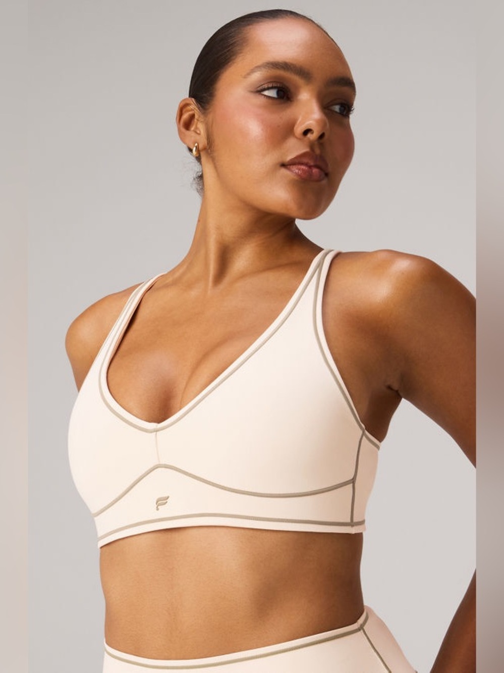 Fabletics Khloe PureLuxe Longline Low Impact Contrast Bra athletic Pilates - Picture 2 of 5